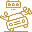 Illustration of a mechanic working on a car engine with tools and service icon above.
