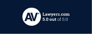 AV Lawyers.com 5.0 out of 5.0 rating badge for legal services excellence