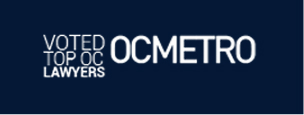 OCMETRO voted top DC lawyers badge logo on dark blue background