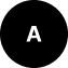 Black circle with white letter A in center