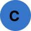Blue circle with white letter C centered, simple geometric icon design