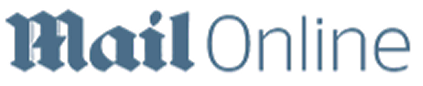 Mail Online logo featuring stylized medieval-inspired lettering with blue color scheme