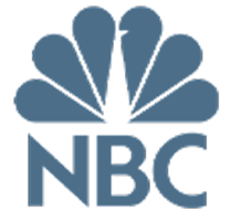 NBC logo - peacock fan design with blue feathers and NBC text
