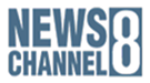 News Channel 8 logo - Local news station branding in blue text