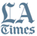 LA Times logo - gray serif text with decorative flourishes on white background