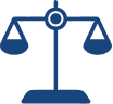Balanced scales icon representing justice, equality, law, and legal services for websites and applications.